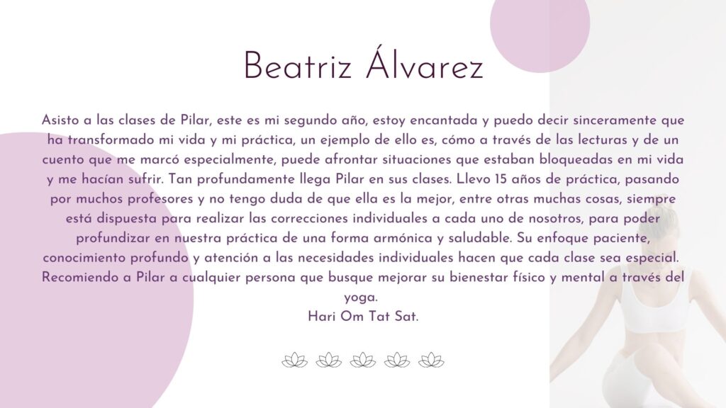 Reseña Pilar Álvarez Yoga 2